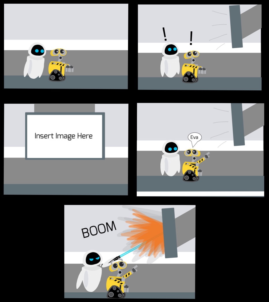 Wall-e and E.V.E Blank Meme Template