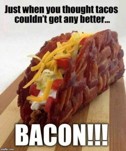 bacon taco | image tagged in bacon,taco,yummm | made w/ Imgflip meme maker
