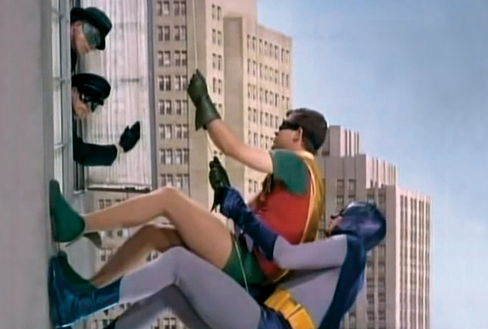 Batman and Robin climbing Blank Meme Template