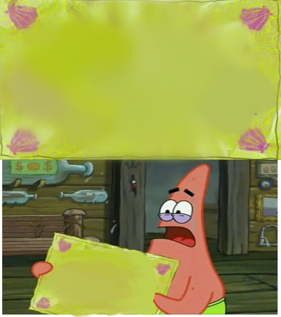 Spongebob time card patrick Blank Meme Template
