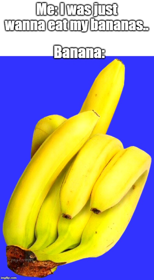 Idk.. just a banana | Me: I was just wanna eat my bananas.. Banana: | image tagged in memes | made w/ Imgflip meme maker