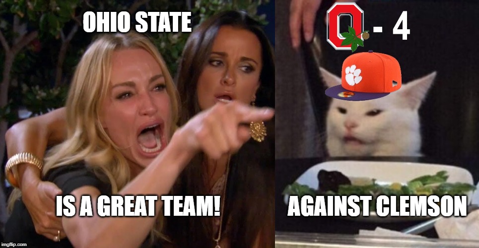 OHIO STATE; IS A GREAT TEAM! AGAINST CLEMSON | image tagged in clemson,ohio state | made w/ Imgflip meme maker