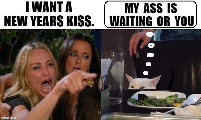 Waiting for it | MY  ASS  IS  WAITING  OR  YOU | image tagged in woman yelling at cat | made w/ Imgflip meme maker