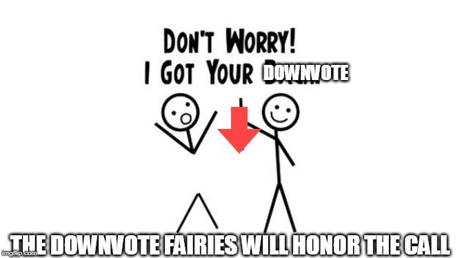 i got your back | DOWNVOTE THE DOWNVOTE FAIRIES WILL HONOR THE CALL | image tagged in i got your back | made w/ Imgflip meme maker