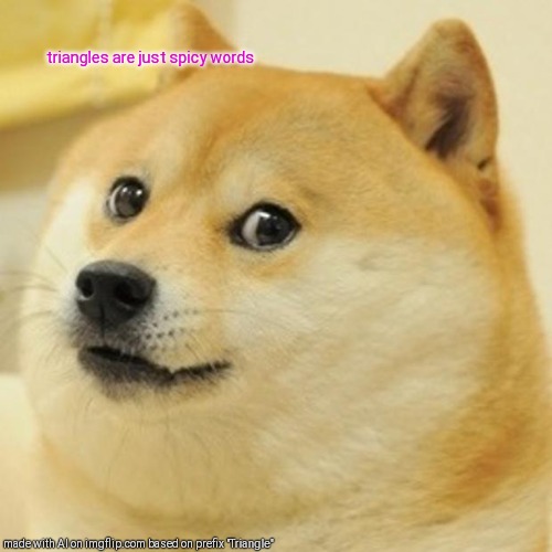 Doge | triangles are just spicy words | image tagged in memes,doge | made w/ Imgflip meme maker