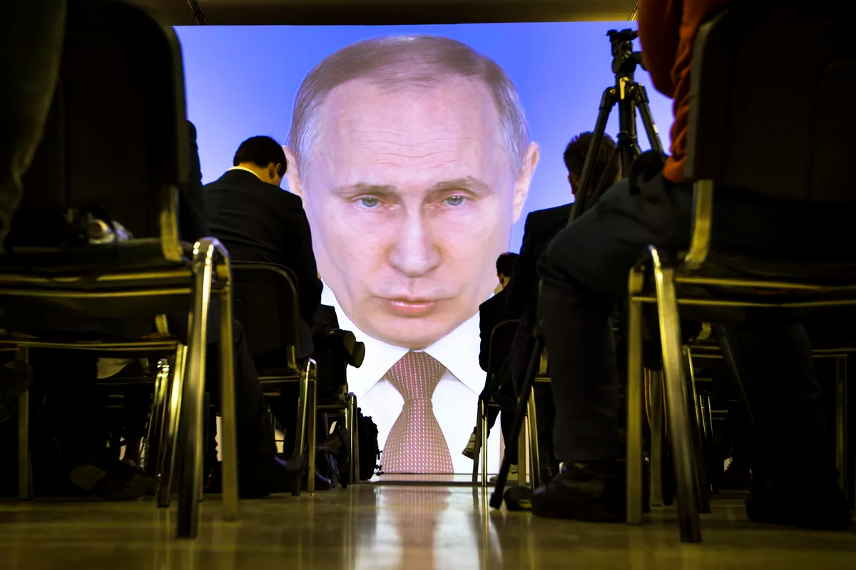 Vlad Putin movie screen speech Blank Meme Template