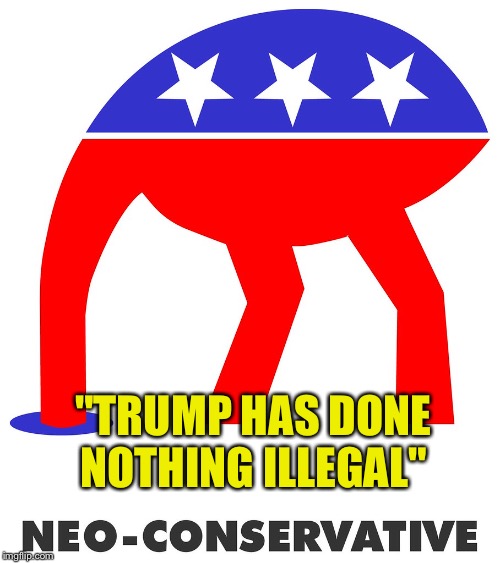 "TRUMP HAS DONE NOTHING ILLEGAL" | image tagged in neo-conservative | made w/ Imgflip meme maker