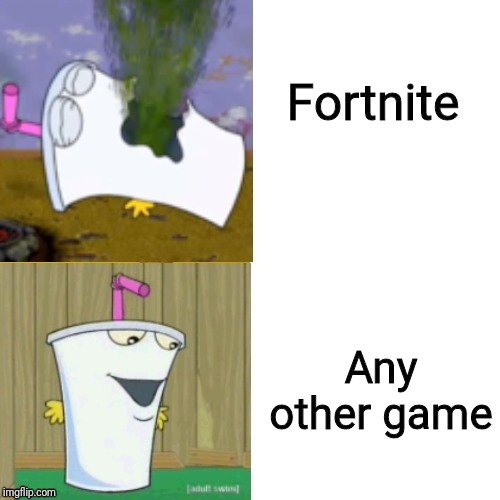 Master Shake Hotline bling | Fortnite; Any other game | image tagged in master shake hotline bling | made w/ Imgflip meme maker