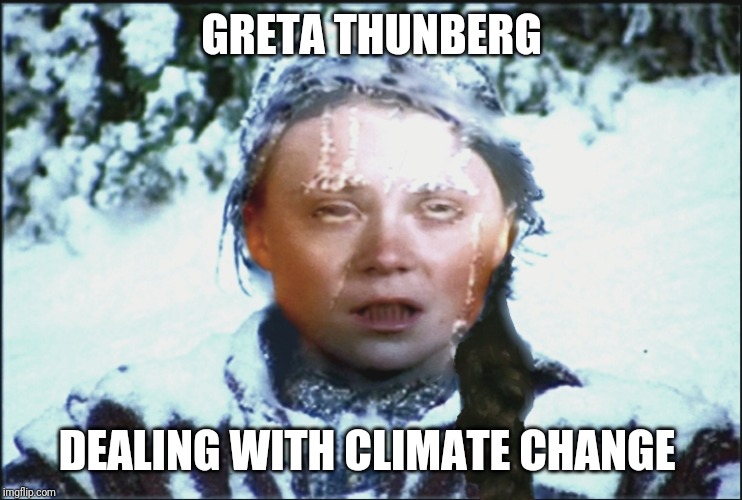 Greta | GRETA THUNBERG DEALING WITH CLIMATE CHANGE | image tagged in greta | made w/ Imgflip meme maker