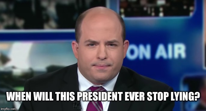 Brian Stelter | WHEN WILL THIS PRESIDENT EVER STOP LYING? | image tagged in brian stelter | made w/ Imgflip meme maker