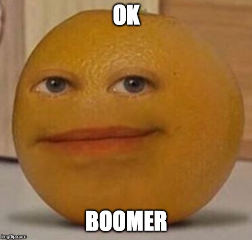 annoy orange | OK; BOOMER | image tagged in annoy orange | made w/ Imgflip meme maker