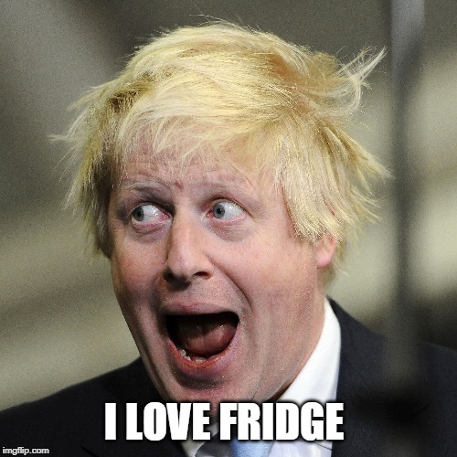 Boris Johnson | I LOVE FRIDGE | image tagged in boris johnson | made w/ Imgflip meme maker