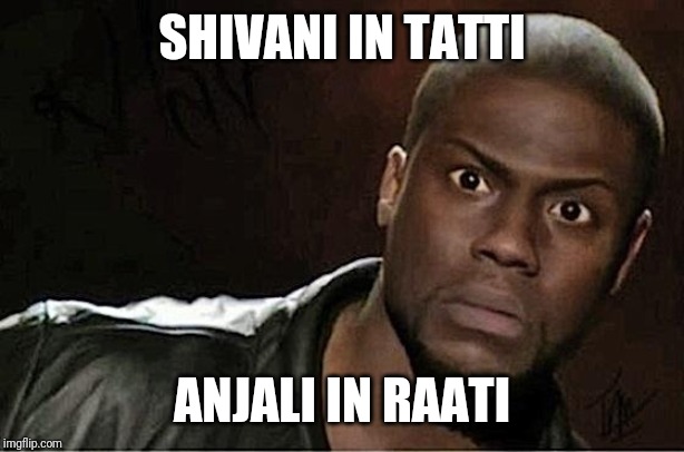 Kevin Hart | SHIVANI IN TATTI; ANJALI IN RAATI | image tagged in memes,kevin hart | made w/ Imgflip meme maker