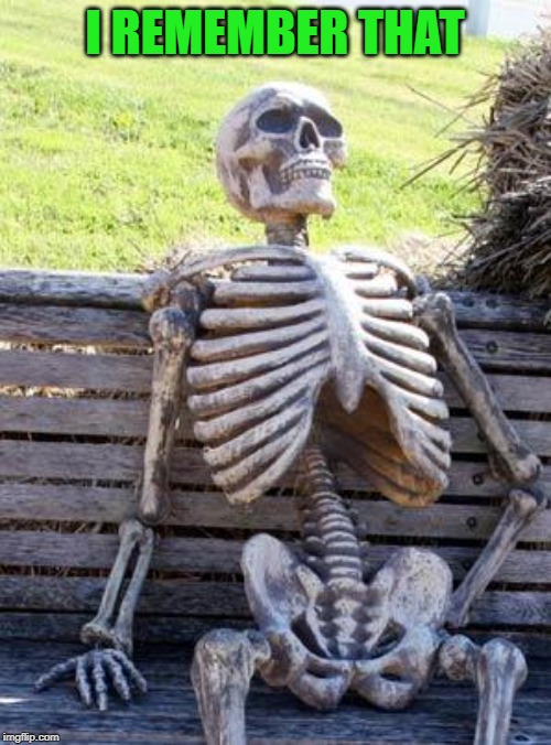 Waiting Skeleton Meme | I REMEMBER THAT | image tagged in memes,waiting skeleton | made w/ Imgflip meme maker