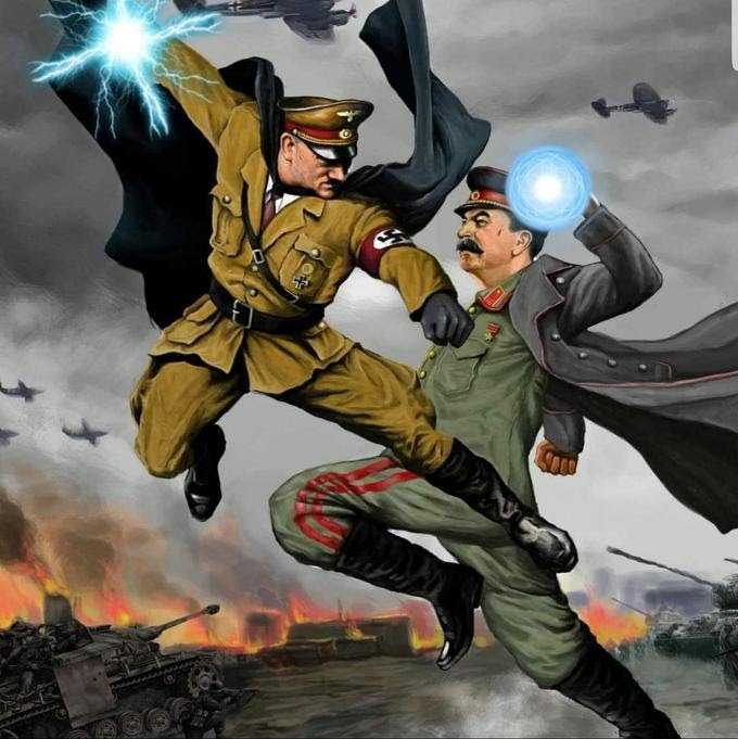 Stalin vs Hitler Blank Meme Template