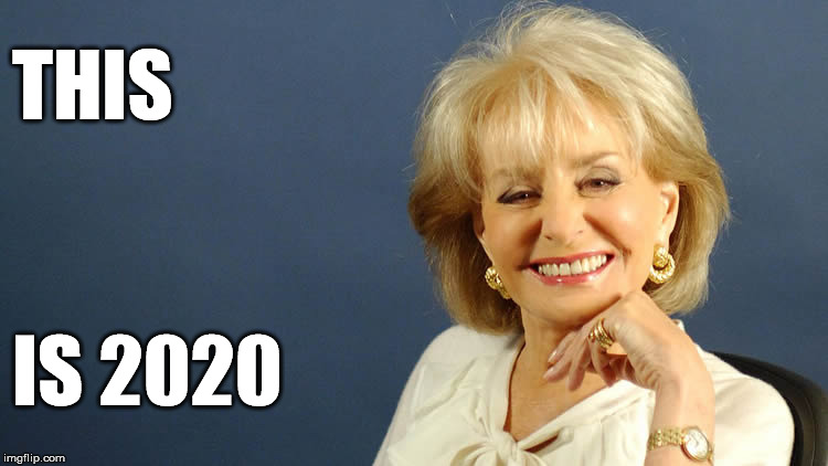 This is 2020 | THIS; IS 2020 | image tagged in 2020,barbara walters | made w/ Imgflip meme maker