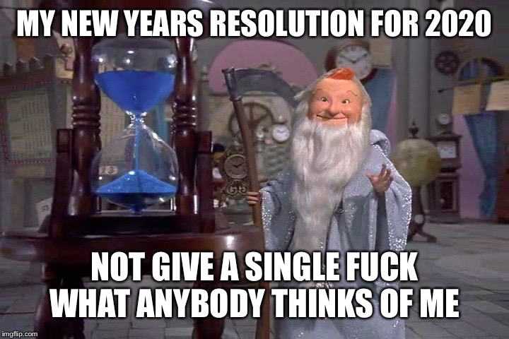 New Years Resolution Me | MY NEW YEARS RESOLUTION FOR 2020; NOT GIVE A SINGLE FUCK WHAT ANYBODY THINKS OF ME | image tagged in new years resolution me | made w/ Imgflip meme maker