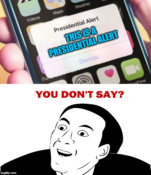 THIS IS A PRESIDENTIAL ALERT | image tagged in memes,presidential alert | made w/ Imgflip meme maker