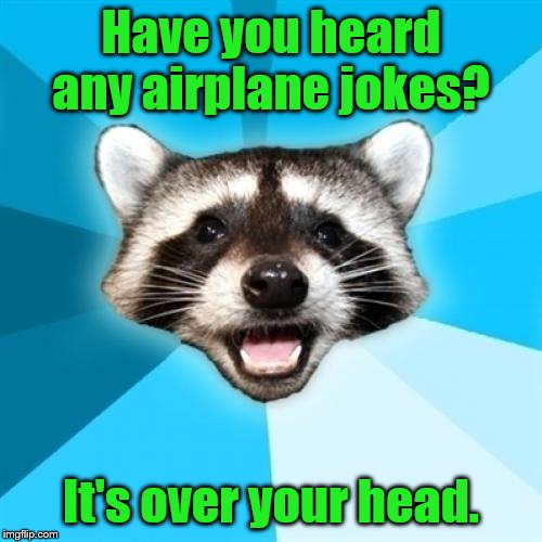 Lame Pun Coon | Have you heard any airplane jokes? It's over your head. | image tagged in memes,lame pun coon | made w/ Imgflip meme maker