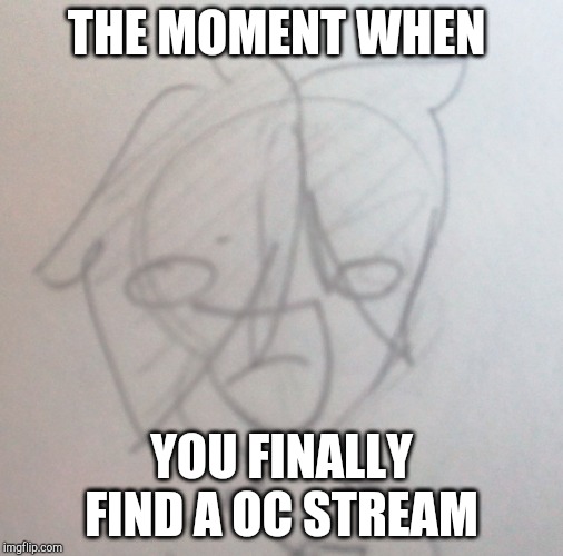 THE MOMENT WHEN; YOU FINALLY FIND A OC STREAM | made w/ Imgflip meme maker