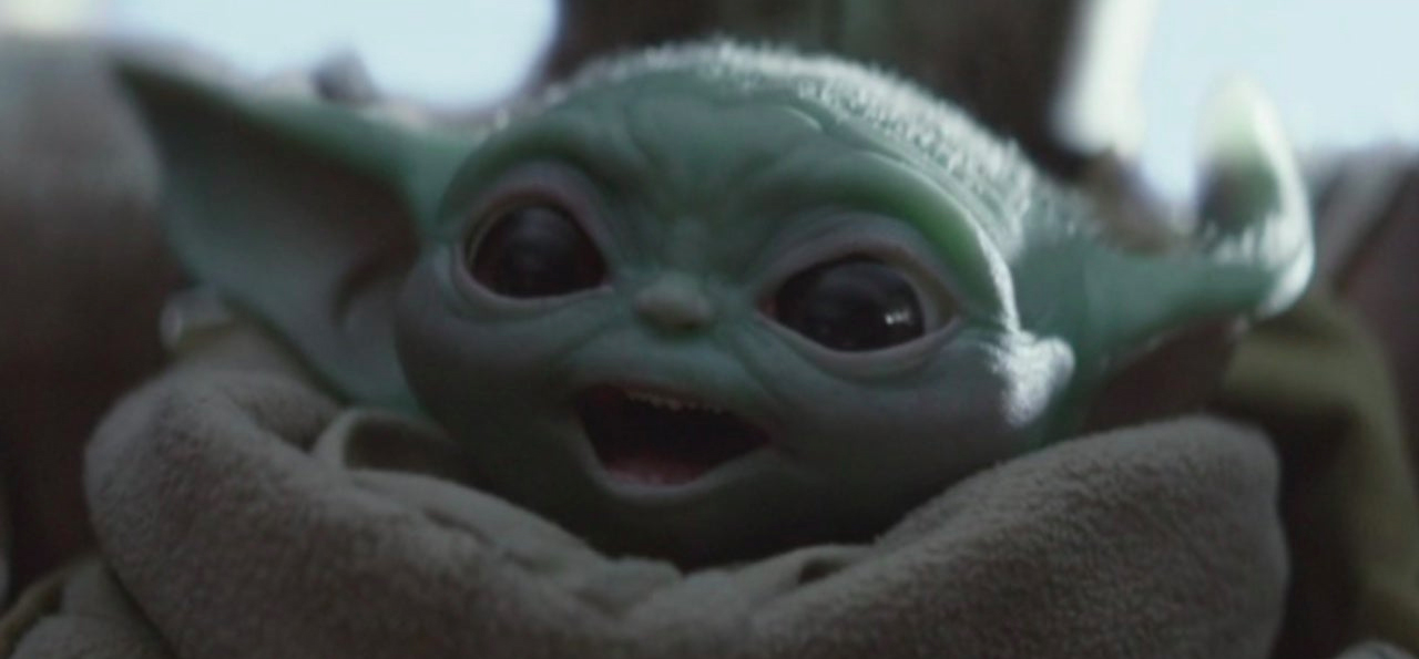 High Quality Happy Baby Yoda Blank Meme Template