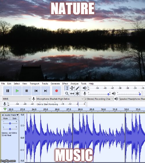 Music Nature | NATURE; MUSIC | image tagged in music | made w/ Imgflip meme maker