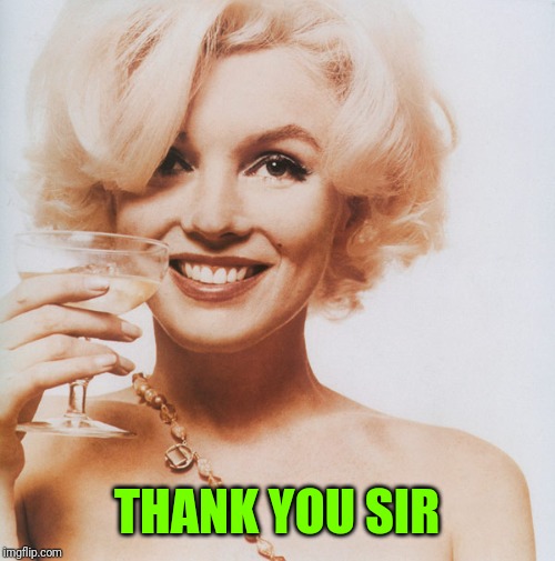 Marilyn Monroe | THANK YOU SIR | image tagged in marilyn monroe | made w/ Imgflip meme maker