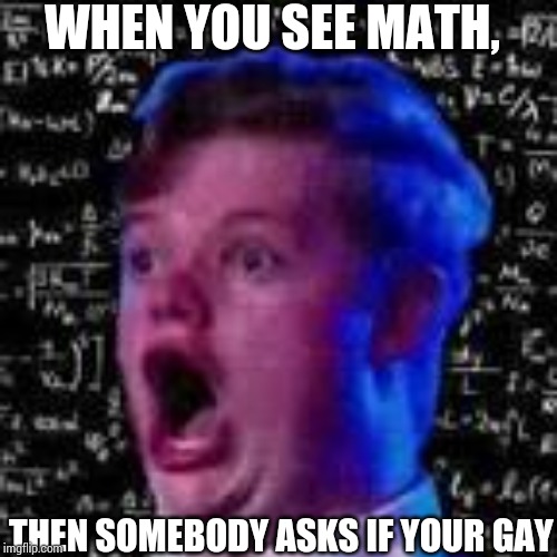 WHEN YOU SEE MATH, THEN SOMEBODY ASKS IF YOUR GAY | image tagged in math | made w/ Imgflip meme maker