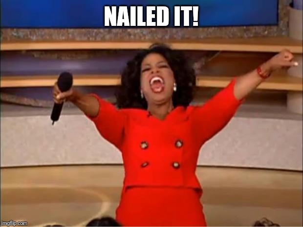 Oprah You Get A Meme | NAILED IT! | image tagged in memes,oprah you get a | made w/ Imgflip meme maker