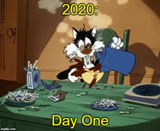Happy New Year, Everybody! | 2020:; Day One | image tagged in looney tunes,sylvester the cat,happy new year,happy new years,memes | made w/ Imgflip meme maker