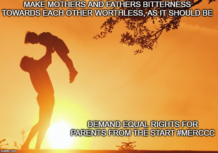 Equal custody rights | MAKE MOTHERS AND FATHERS BITTERNESS TOWARDS EACH OTHER WORTHLESS, AS IT SHOULD BE; DEMAND EQUAL RIGHTS FOR PARENTS FROM THE START #MERCCC | image tagged in men's equal rights,merccc | made w/ Imgflip meme maker