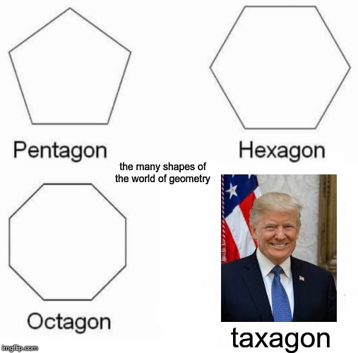 Pentagon Hexagon Octagon | the many shapes of the world of geometry; taxagon | image tagged in memes,pentagon hexagon octagon | made w/ Imgflip meme maker