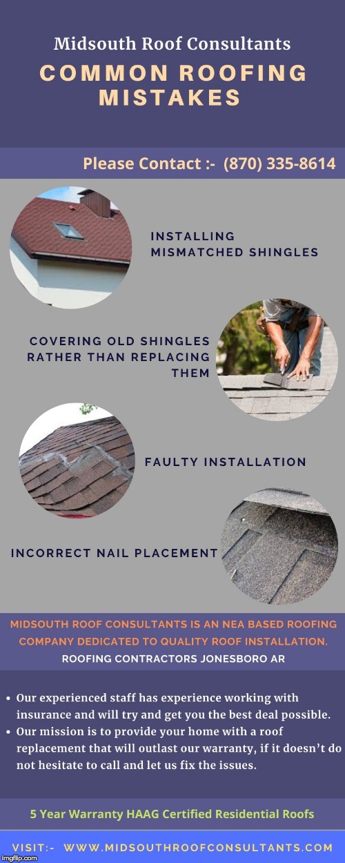 Midsouth Roofing Companies Jonesboro AR - Common Roofing Misatakes | image tagged in roofing contractors jonesboro ar,roofing companies jonesboro ar,roof repair jonesboro ar | made w/ Imgflip meme maker