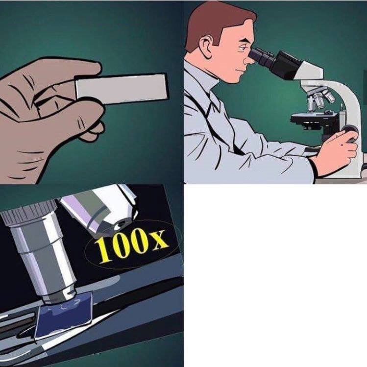 Guy with microscope Blank Meme Template