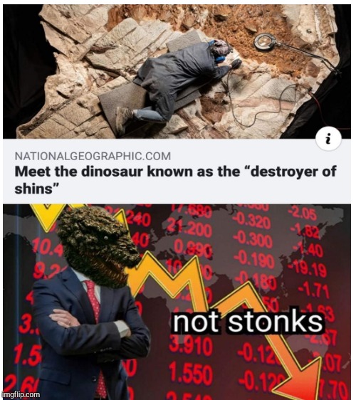 The destroyer of shins | image tagged in blank white template,dinosaurs,godzilla,news | made w/ Imgflip meme maker