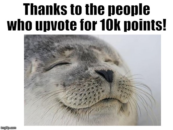 upvoting gets you points :) | Thanks to the people who upvote for 10k points! | image tagged in 10k,thanks,satisfied seal | made w/ Imgflip meme maker