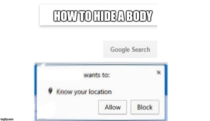 Google Search meme | HOW TO HIDE A BODY | image tagged in google search meme | made w/ Imgflip meme maker