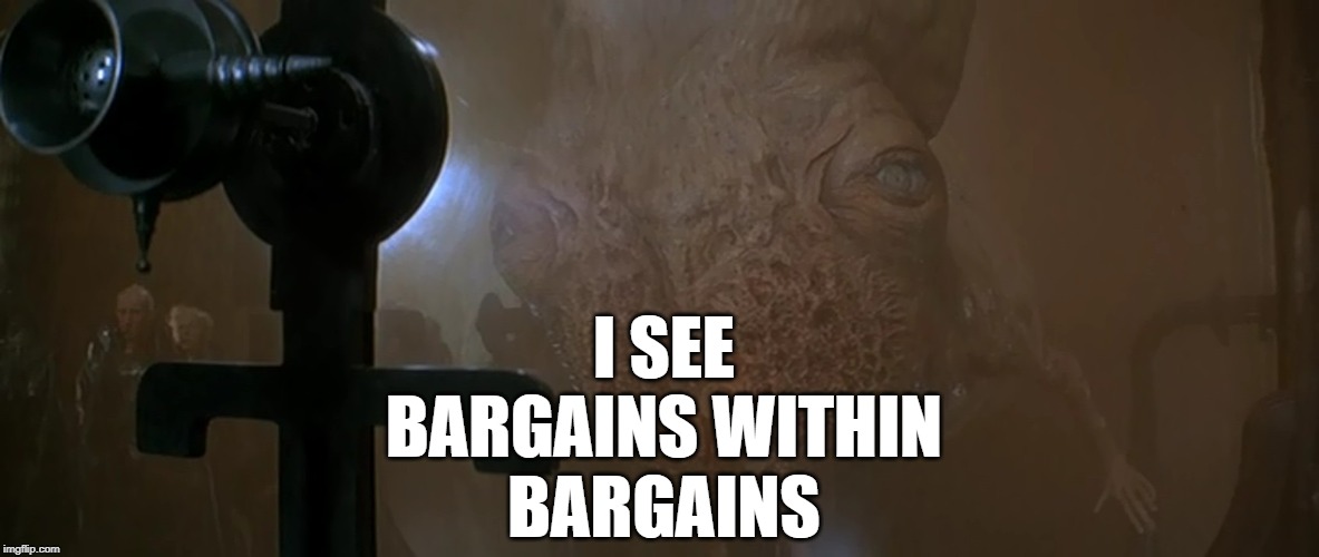 Dune Guild Navigator | I SEE
BARGAINS WITHIN
BARGAINS | image tagged in dune guild navigator | made w/ Imgflip meme maker