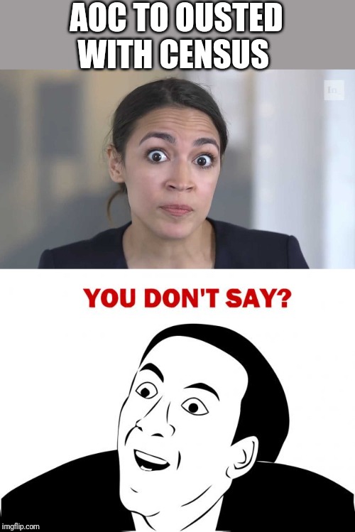 AOC TO OUSTED WITH CENSUS | image tagged in memes,you don't say,aoc stumped | made w/ Imgflip meme maker
