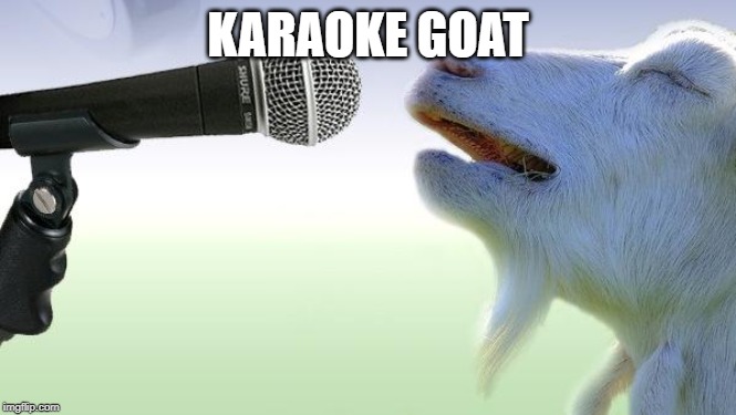 goat singing | KARAOKE GOAT | image tagged in goat singing | made w/ Imgflip meme maker