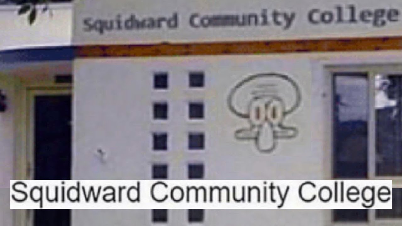 Squidward community college Blank Meme Template