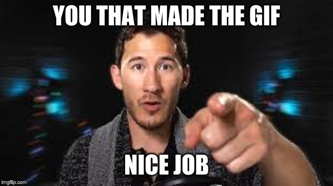 Markiplier pointing | YOU THAT MADE THE GIF NICE JOB | image tagged in markiplier pointing | made w/ Imgflip meme maker