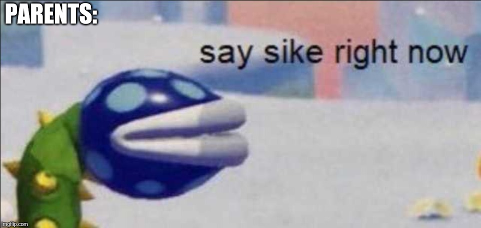 Say sike right now | PARENTS: | image tagged in say sike right now | made w/ Imgflip meme maker