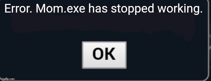 Pokemon Showdown blank text box | Error. Mom.exe has stopped working. | image tagged in pokemon showdown blank text box | made w/ Imgflip meme maker