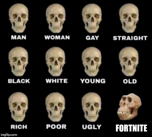 idiot skull | FORTNITE | image tagged in idiot skull | made w/ Imgflip meme maker