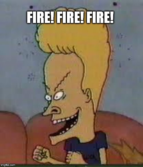 beavis | FIRE! FIRE! FIRE! | image tagged in beavis | made w/ Imgflip meme maker