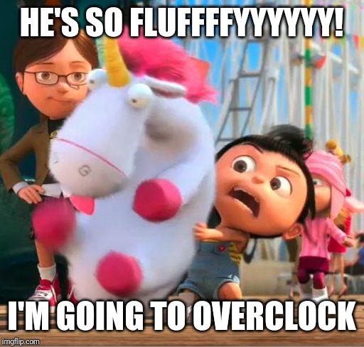 Fluffy | HE'S SO FLUFFFFYYYYYY! I'M GOING TO OVERCLOCK | image tagged in fluffy | made w/ Imgflip meme maker