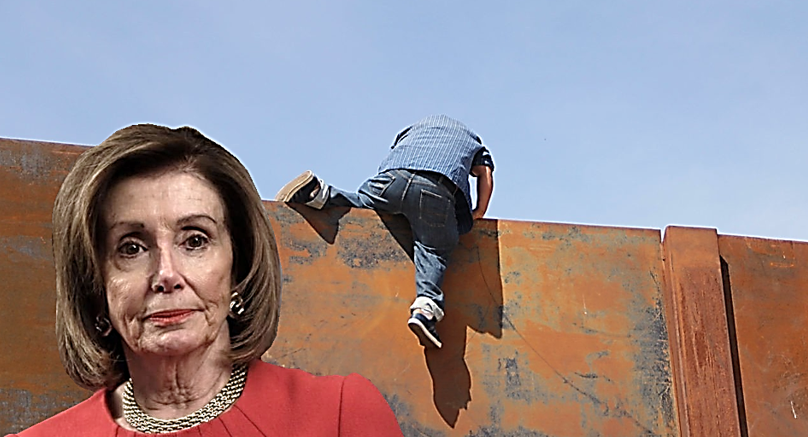 Nancy Pelosi at the Southern Border Wall Blank Meme Template