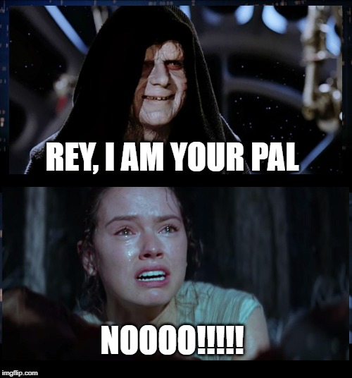 Star Wars No Meme | REY, I AM YOUR PAL; NOOOO!!!!! | image tagged in memes,star wars no | made w/ Imgflip meme maker