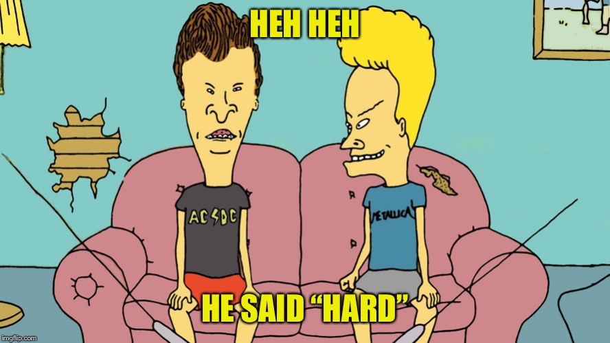 Bevis and Butthead | HEH HEH HE SAID “HARD” | image tagged in bevis and butthead | made w/ Imgflip meme maker